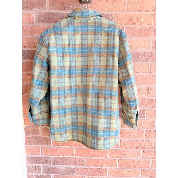 Sandro Blue/Green Jacket Virgin Wool Size Large NWT - Picture 2 of 9